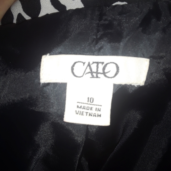 Womans Size 10 Black & White 2 button Closure Elegant Blazer Jacket Blouse - Picture 4 of 4